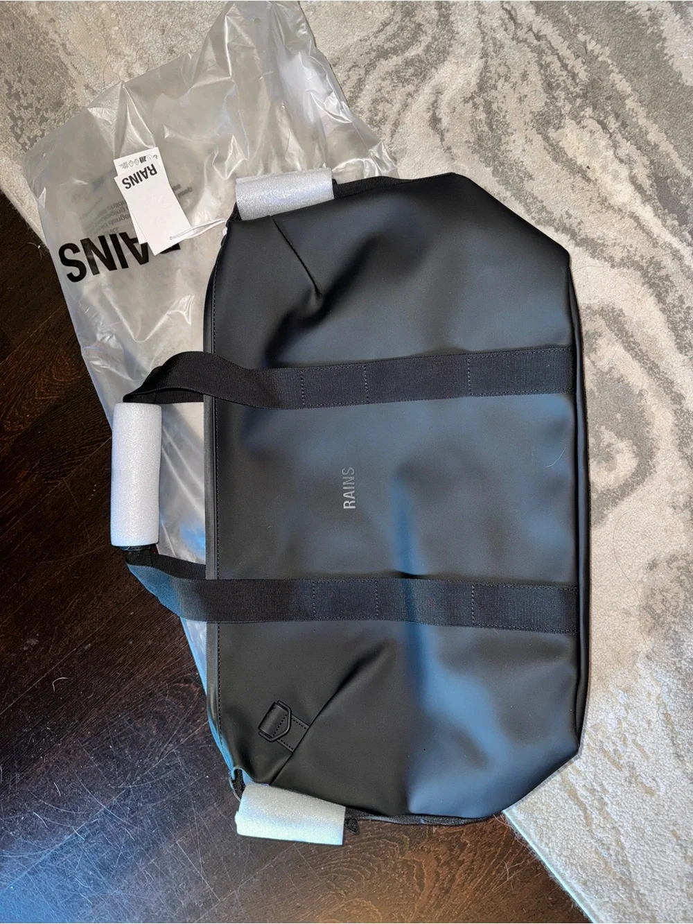 RAINS Black Weekend Duffel Bag SMALL